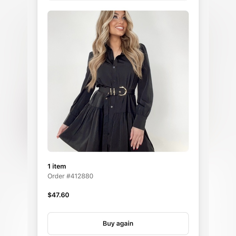 Lane 201 Black Pleated Long Sleeve Shirt Dress